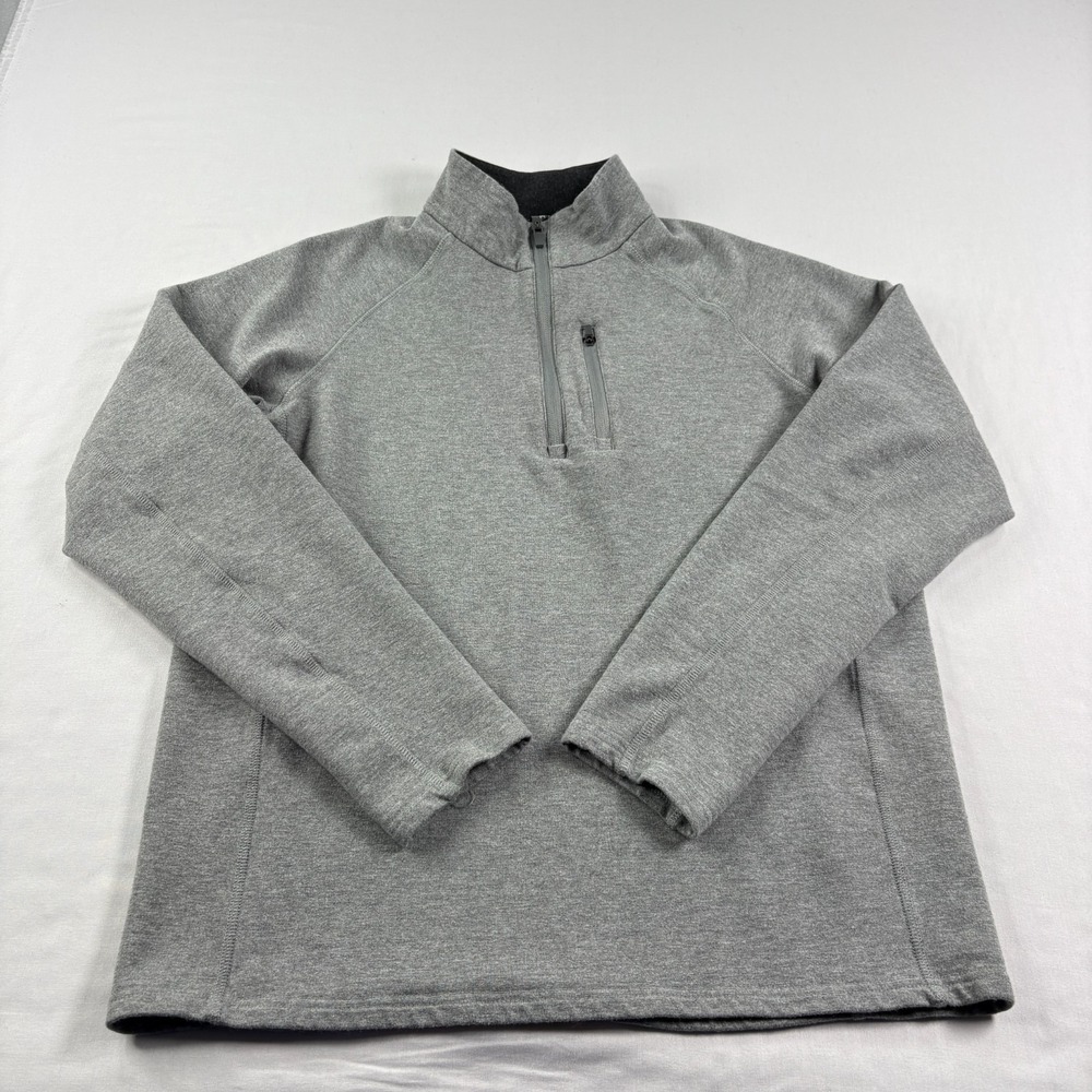 Freeβ Fly Shirt Mens Medium Gray 1/4 Zip Pullover Performance Bamboo Stretch